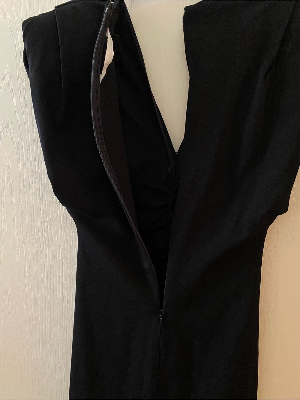 ZARA ZW Collection Ruched Black Midi Dress w/ Shoulder Pads - XS - Picture 12 of 14